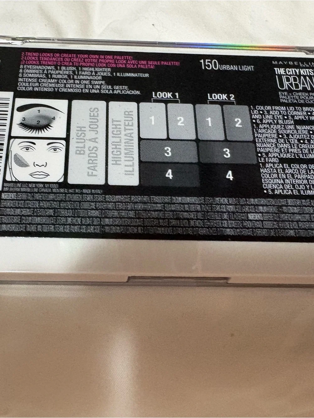 Maybelline Shimmer Eyes & Cheeks Palette — Pink, Gold, Silver, Green, Purple
